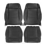 Black Leather Front Seat Cover Set Top and Bottom for 2008-2012 Jeep Wrangler
