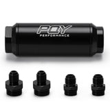 100 Micron Inline Fuel Filter with -6AN and -8AN Fittings 5565