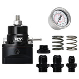 Adjustable Fuel Pressure Regulator 3-70 PSI with Gauge -6AN -8AN FPR88BK