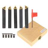1/2 Inch Indexable Carbide Insert Lathe Turning Tool Holder Kit 5 Piece