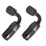 -6AN 90 Degree Swivel Hose End Fitting 2 Pack Black