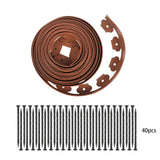 No-Dig Lawn Edging Kit 40 Ft with 40 Spikes Brown