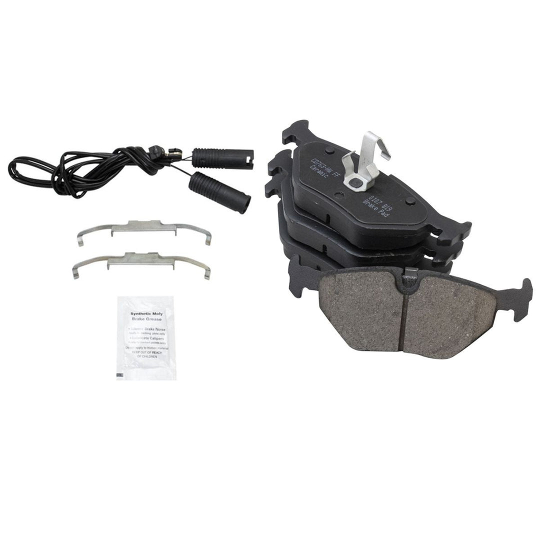 Front and Rear Ceramic Brake Pad and Drilled Rotor Kit for 1999-2006 BMW 323i, 325i, 325Ci and 328i E46