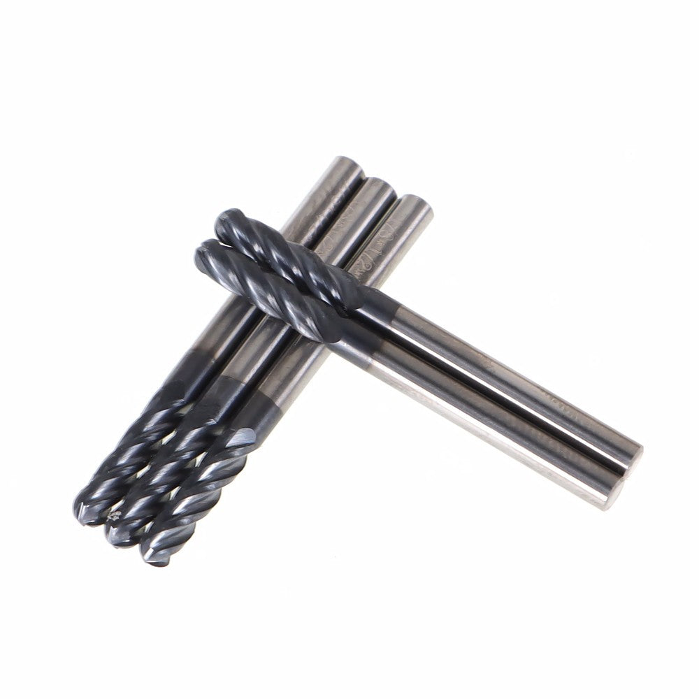 1/8 Inch 4 Flute Ball Nose Carbide End Mill 5 Pack 1-1/2 Inch OAL