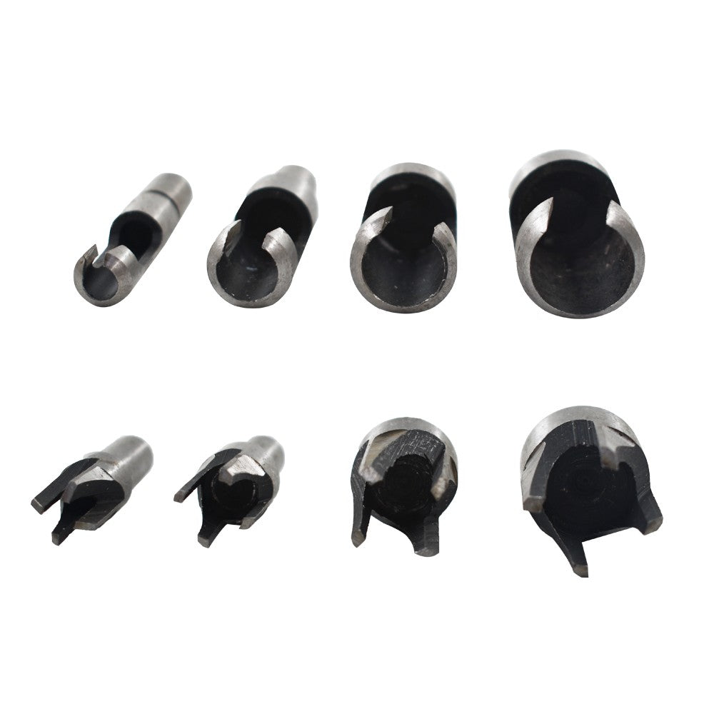 8 Piece Wood Plug Cutter Set Carbon Steel Dowel and Plug Maker