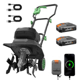 WORKPRO 40V Cordless Garden Tiller Cultivator 12 Inch with 2 Batteries 125419