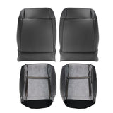 Black Leather Front Seat Cover Set Top and Bottom for 2008-2012 Jeep Wrangler