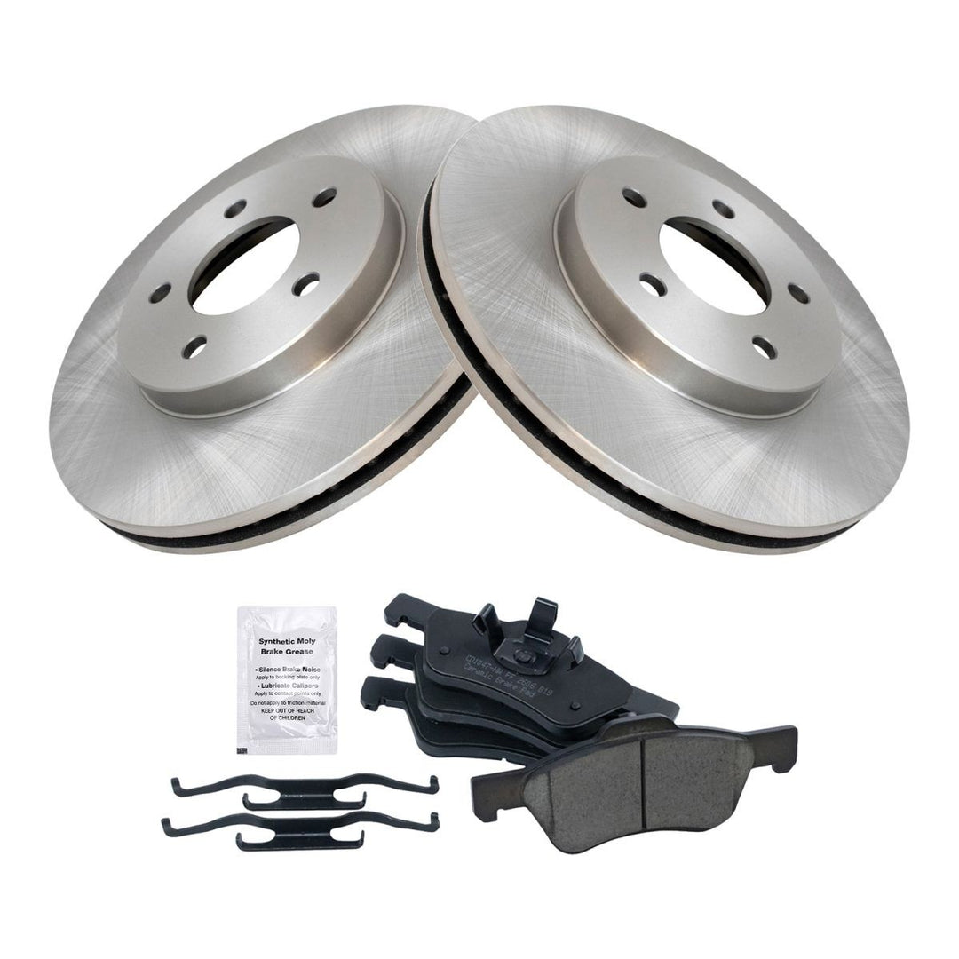 Front Ceramic Brake Pad and Rotor Kit for 2005-2012 Ford Escape, Mercury Mariner and Mazda Tribute