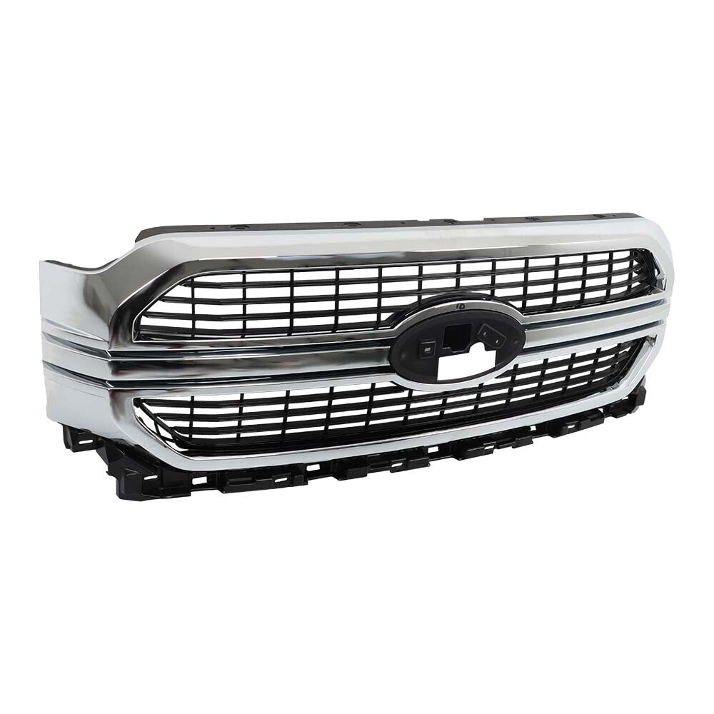 Silver and Black Mesh Front Upper Grille for 2021-2022 Ford F-150 ML3Z-8200-KA