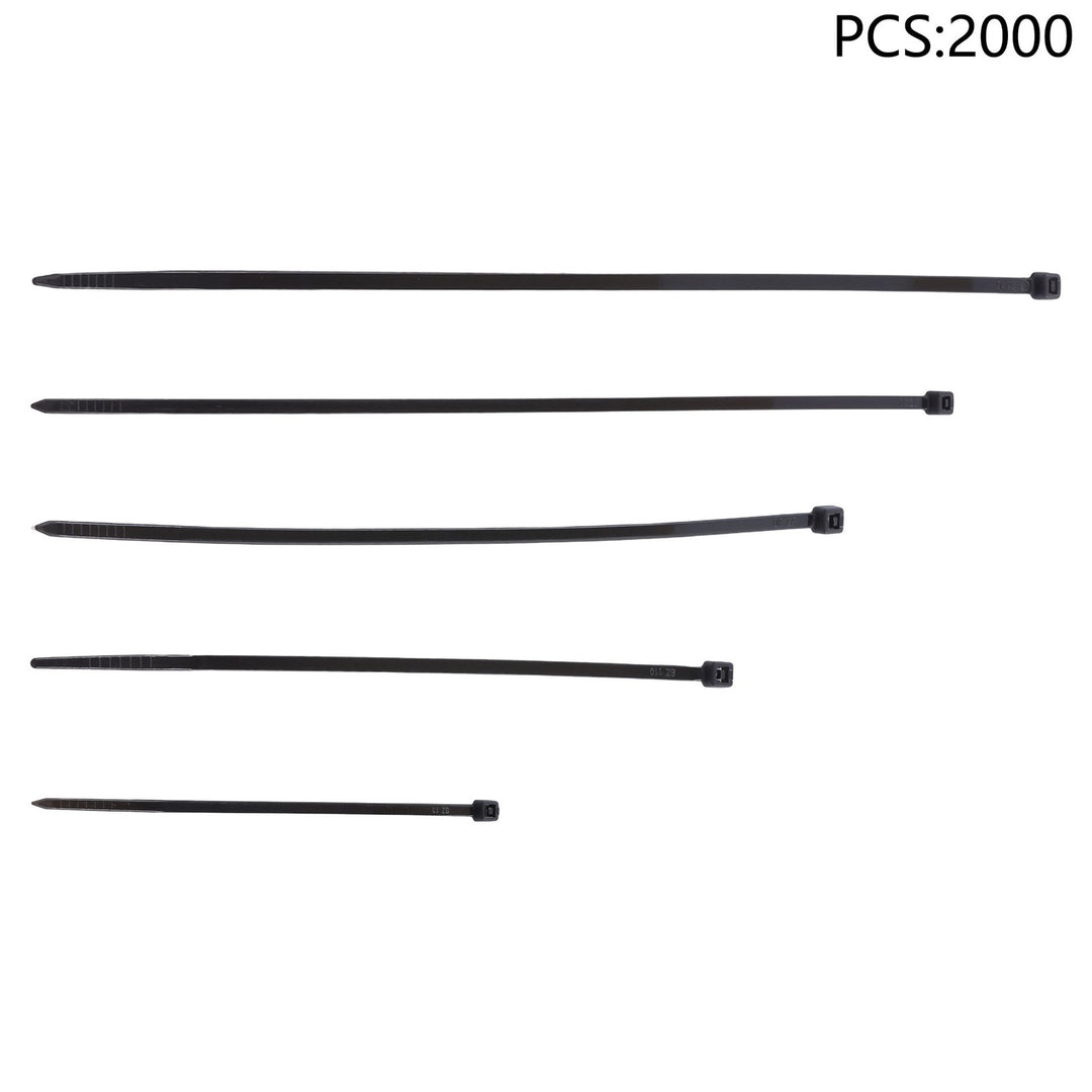 Nylon Cable Ties 2000 Pack Assorted 4 6 8 10 12 Inch