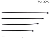 Nylon Cable Ties 2000 Pack Assorted 4 6 8 10 12 Inch