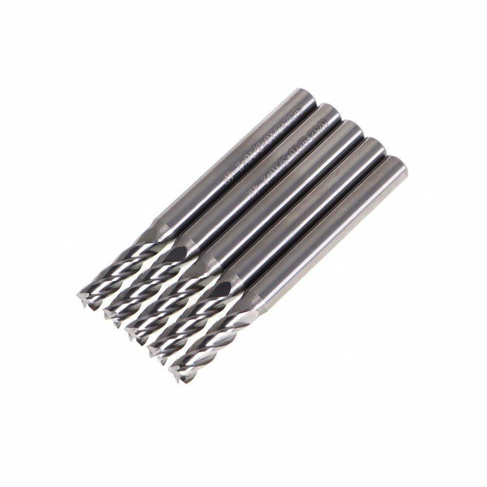 Carbide End Mill 5 Pack 5/32 Inch 4 Flute 2 Inch Overall Length
