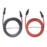 10 AWG Solar Panel Extension Cable Pair 15 Ft Red and Black