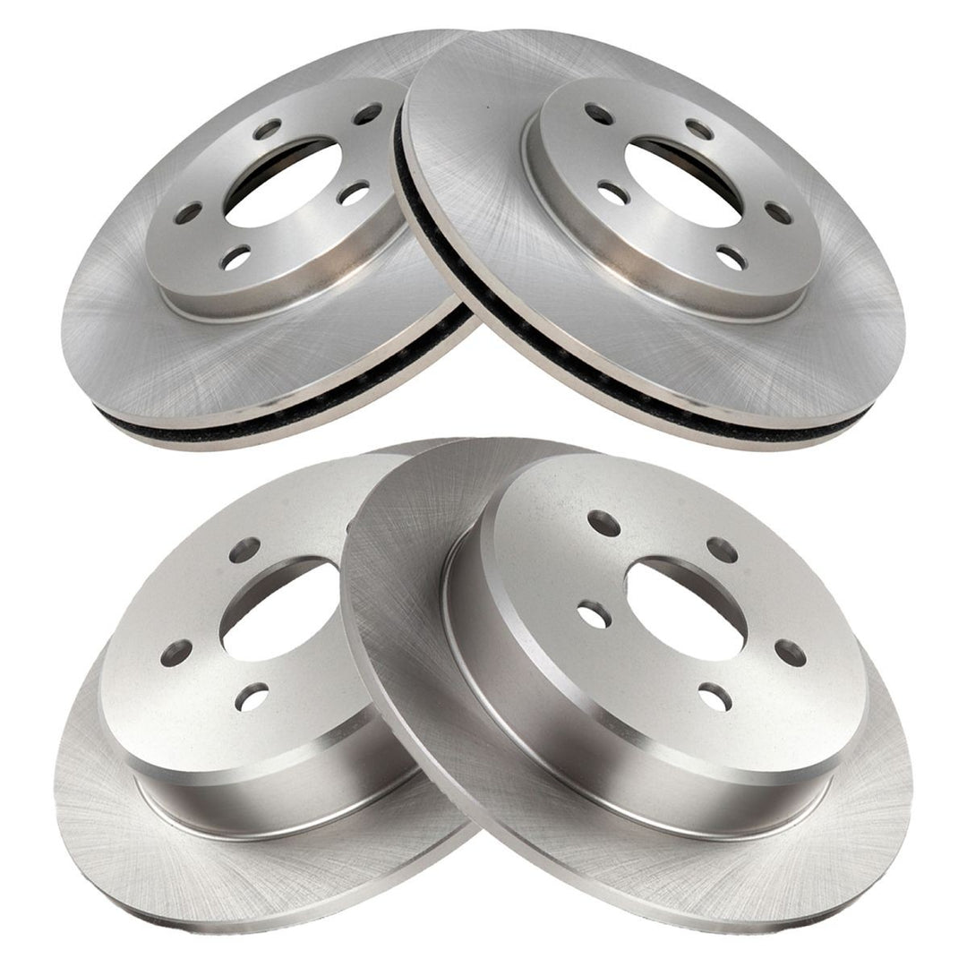 Front and Rear Brake Rotor Set for 2000-2005 Dodge Neon and 2000-2001 Plymouth Neon
