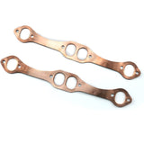 Copper Oval Port Exhaust Header Gaskets for Chevrolet Small Block 305 327 350, Pair