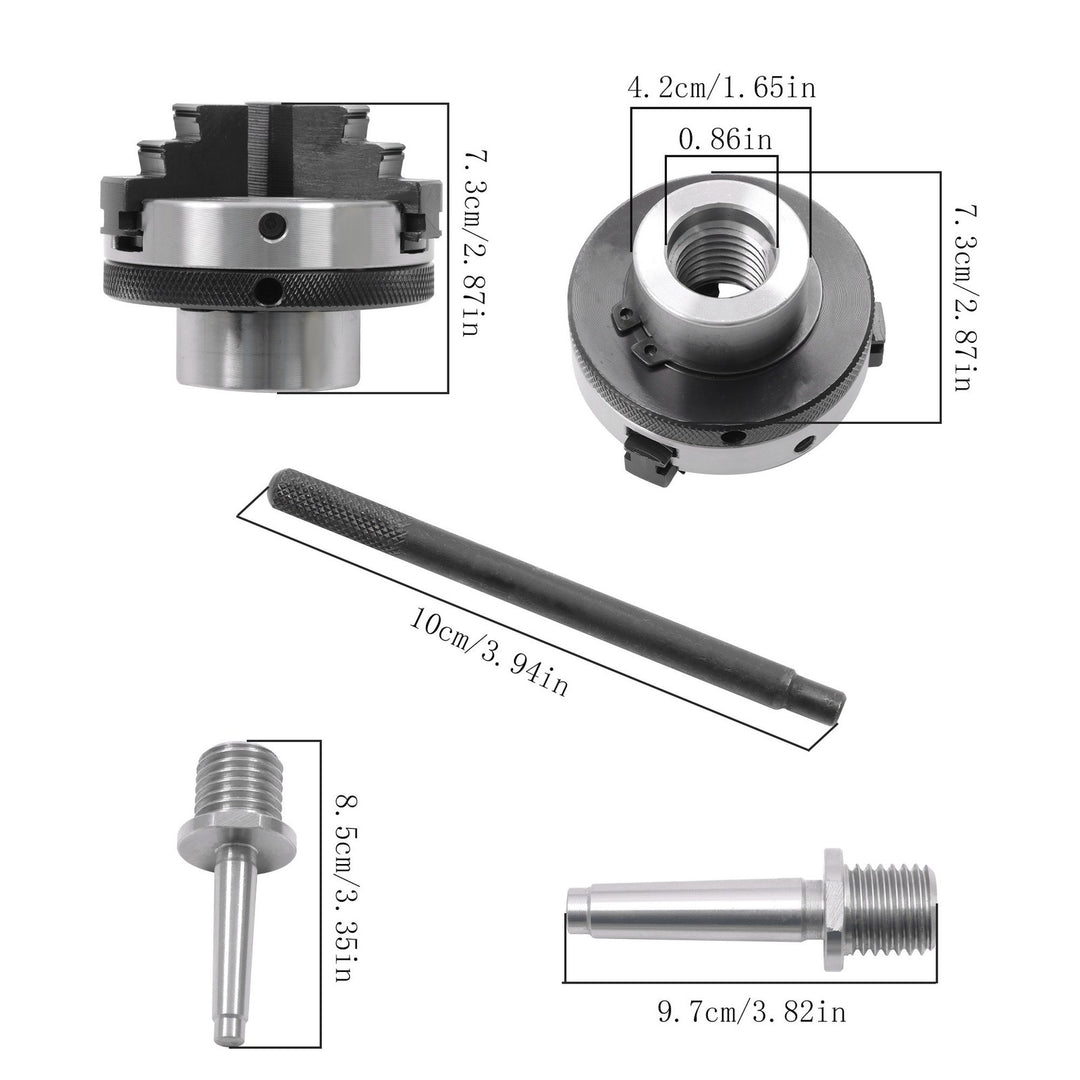 2 Inch 3-Jaw Self-Centering Mini Lathe Chuck with Arbors D4103