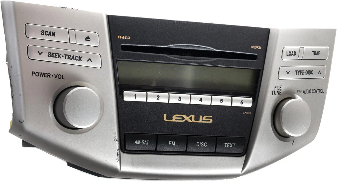 2007-2009 Lexus RX350 OEM AM/FM SAT Radio 6-Disc CD MP3 Player 861200E030 Face AP1811 - product image