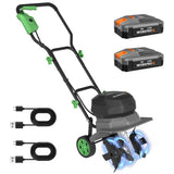 WORKPRO 40V Cordless Garden Tiller Cultivator 12 Inch with 2 Batteries 125419
