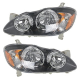 Halogen Headlight Pair for 2003-2008 Toyota Corolla 8115002200 8111002200