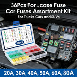 36x Fuse Car Fuses Assortment Kit Automotive Tall/Standard Low Profile For Jcase – product image