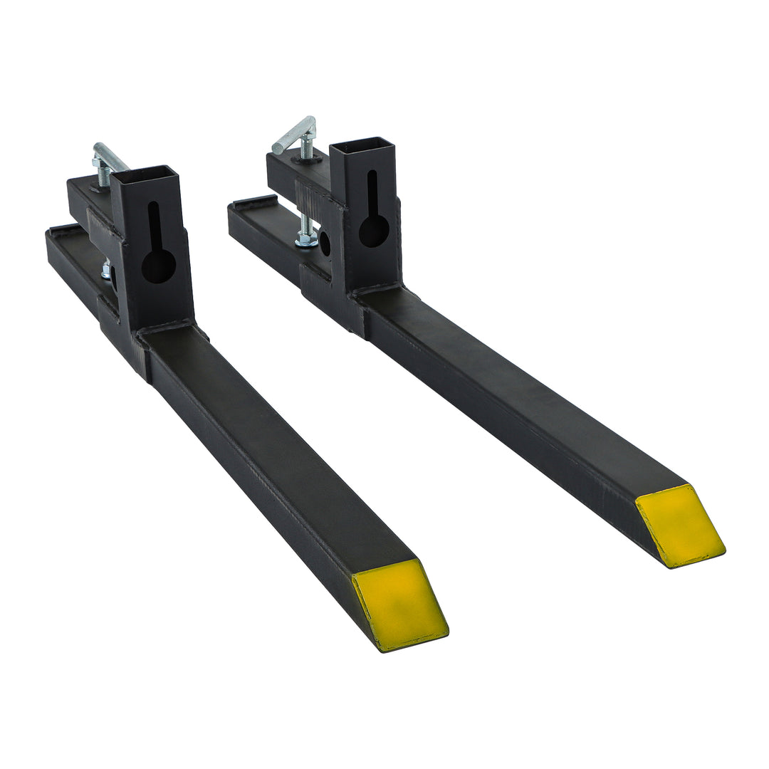 43 Inch Clamp-On Pallet Forks 2000 Lb for Tractor and Skid Steer Buckets