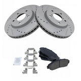 Front Ceramic Brake Pad and Rotor Kit for 2005-2010 Honda Odyssey