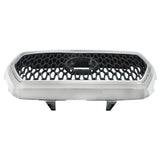 Front Upper Grille Chrome and Gray for 2016-2021 Toyota Tacoma