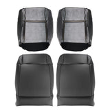 Black Leather Front Seat Cover Set Top and Bottom for 2008-2012 Jeep Wrangler