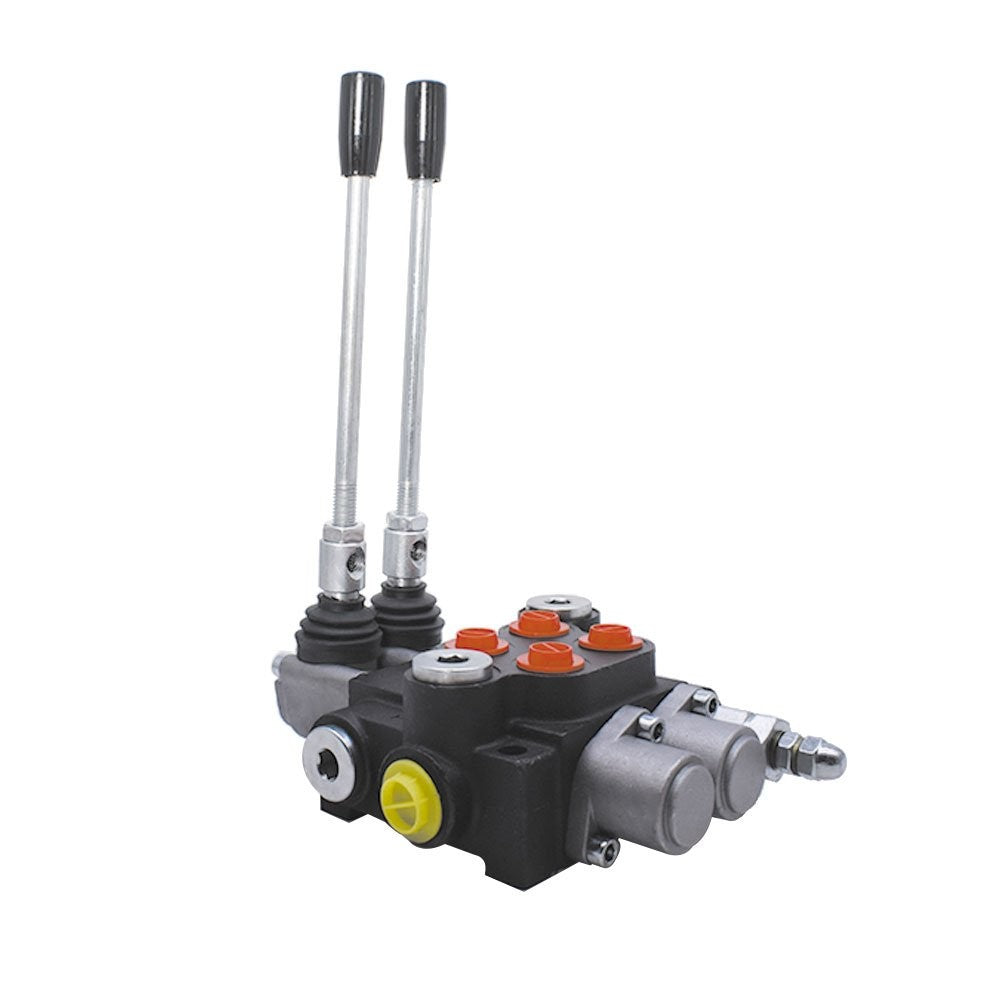 2 Spool Double Acting Hydraulic Control Valve 13 GPM 3600 PSI SAE Ports