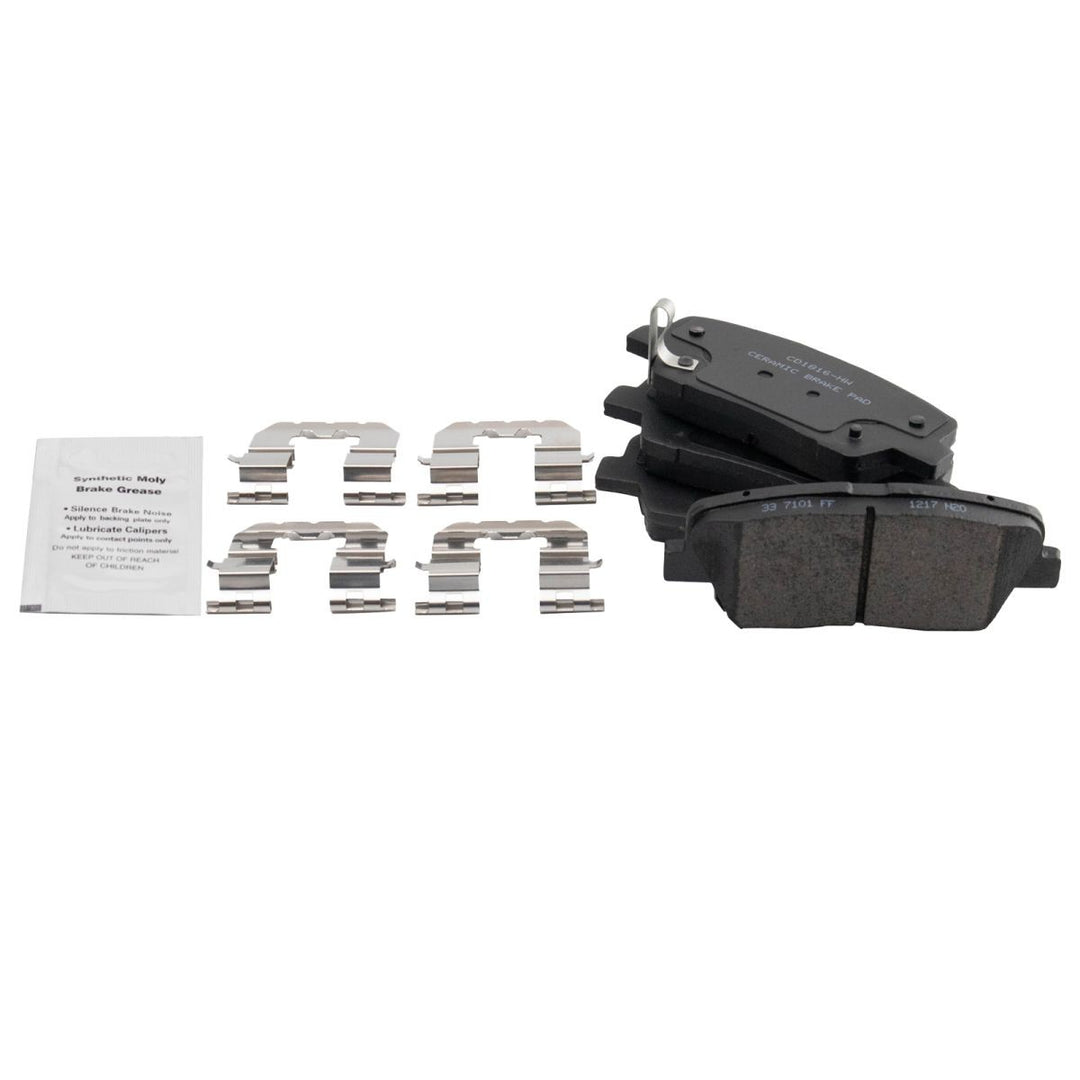 Rear Ceramic Brake Pad and Rotor Kit for 2017-2019 Hyundai Santa Fe and Santa Fe Sport