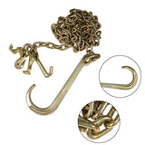 G70 5/16 Inch x 10 Ft Transport Tow Chain with J Hook and Grab Hook 2 Pack