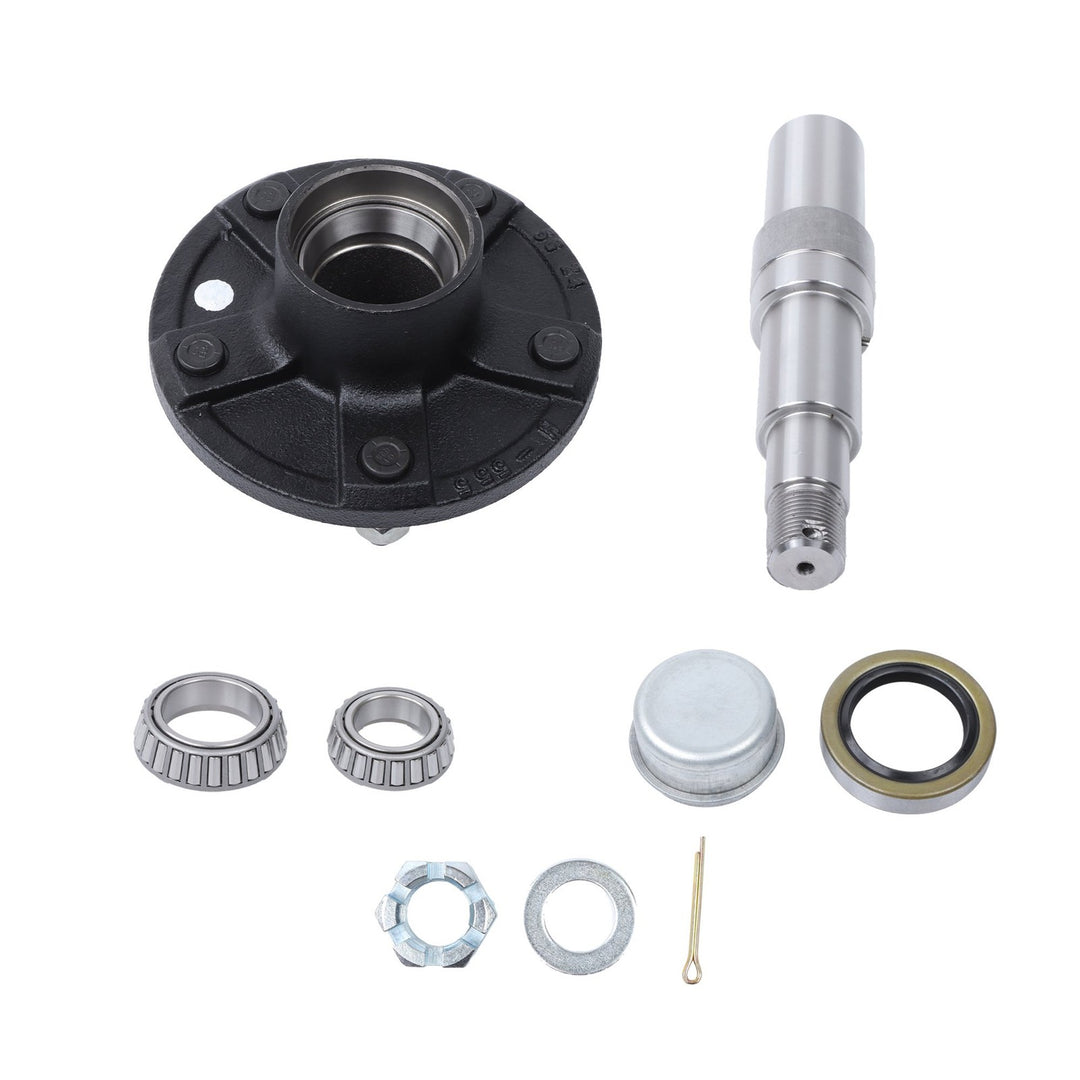 Trailer Hub Kit 5 on 4.5 Inch with 8.75 Inch Round #84 Spindle 7 Piece
