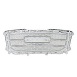 Front Upper Grille Silver Mesh for 2016-2018 GMC Sierra 1500