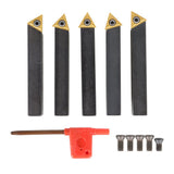 1/2 Inch Indexable Carbide Insert Lathe Turning Tool Holder Kit 5 Piece