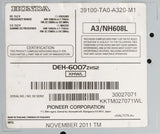 2010-2012 Honda Accord OEM AM/FM Radio 6-Disc CD MP3 39100-TA0-A320-M1 Option 3BB0 - product image
