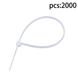 White Nylon Cable Ties 8 Inch 2000 Pack 40 lb