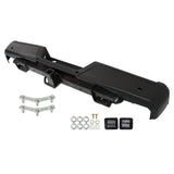 Black Steel Rear Bumper with Hooks for 2015-2020 Ford F-150