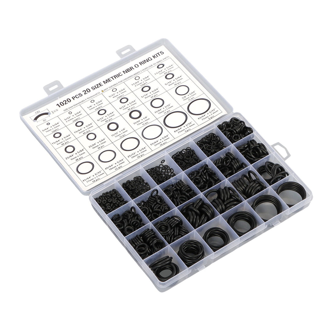 O-Ring Assortment 1020 Piece 20 Sizes NBR