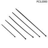 Nylon Cable Ties 2000 Pack Assorted 4 6 8 10 12 Inch