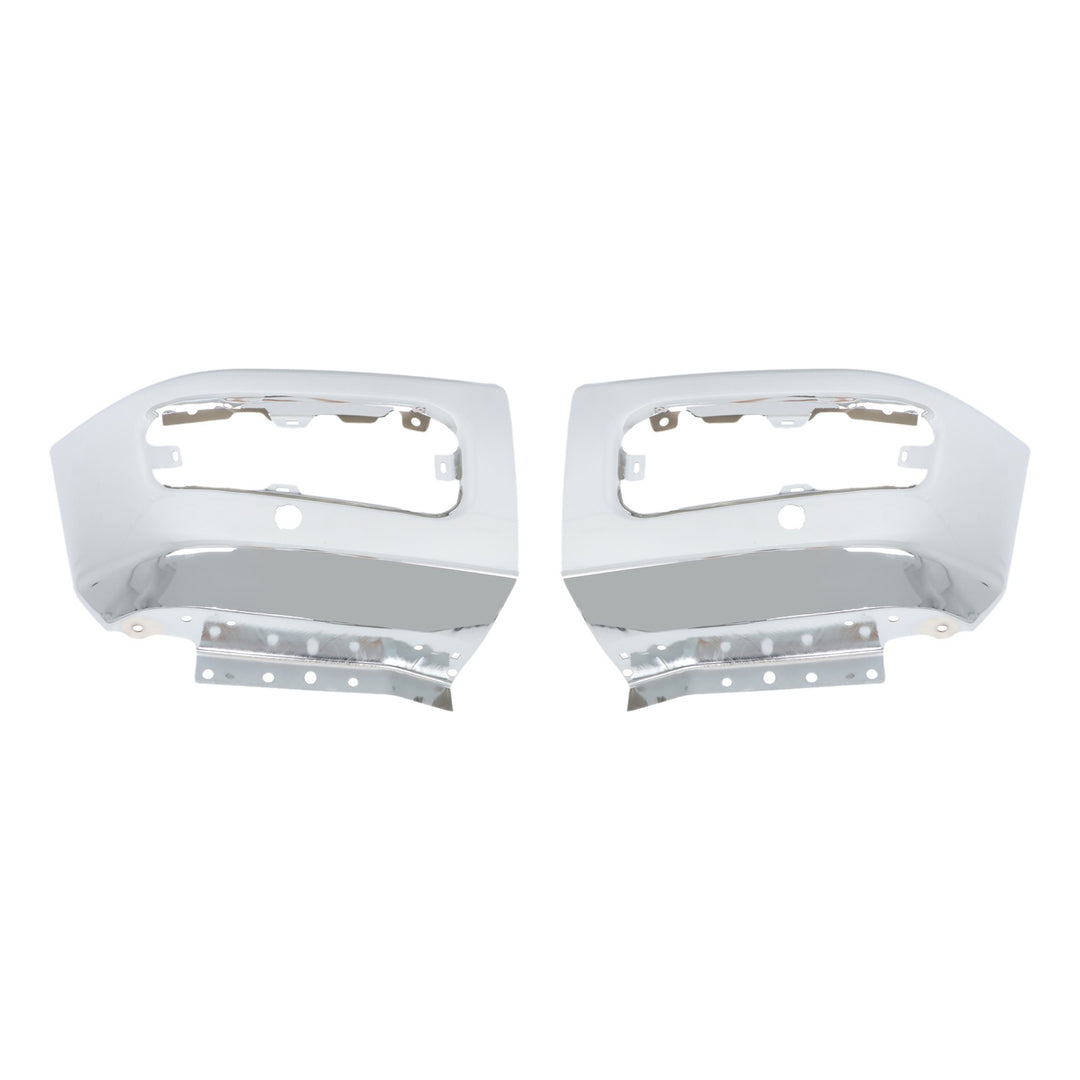 Chrome Split Front Bumper with Sensor Holes for 2023-2024 Ford F-250 F-350 Super Duty