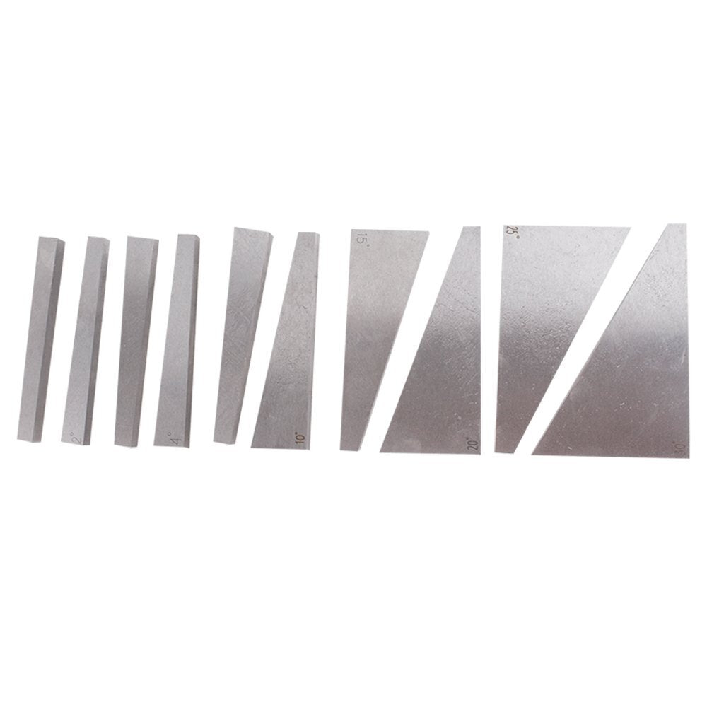 10 Piece Precision Angle Gauge Block Set 1 to 30 Degree Hardened Steel