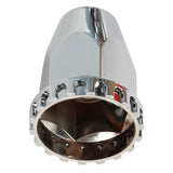 Chrome Front Axle Hub Covers with 33mm Lug Nut Covers for Semi Trucks Set of 2
