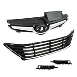 Front Upper and Lower Grille with Bumper Bracket for 2014-2016 Hyundai Elantra