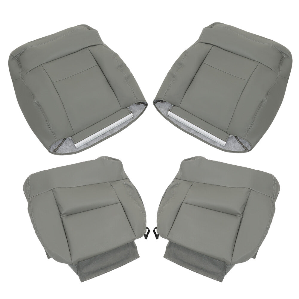 Gray Leather Front Seat Cover Set for 2004-2008 Ford F-150 Lariat FRSD0304DBTL