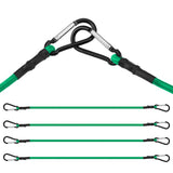 WORKPRO 24 Inch Bungee Cords with Aluminum Hooks 4-Pack Green