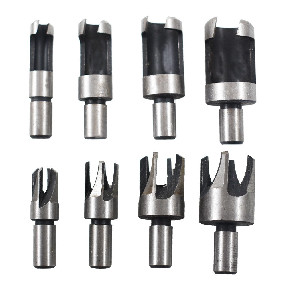 8 Piece Wood Plug Cutter Set Carbon Steel Dowel and Plug Maker
