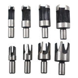 8 Piece Wood Plug Cutter Set Carbon Steel Dowel and Plug Maker