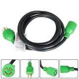 30 Amp 10 ft 4-Prong Generator Extension Cord NEMA L14-30P to L14-30R