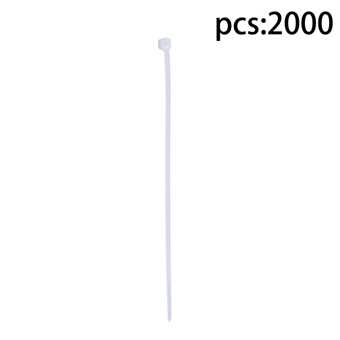 White Nylon Cable Ties 8 Inch 2000 Pack 40 lb