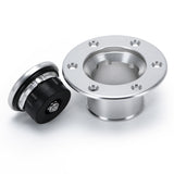 Aircraft Style Pop-Up Fuel Cap with Filler Neck 6-Bolt Flush Mount Silver SLYXG01